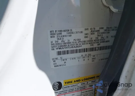 2018 Ford Expedition Xlt из США, поврежденный, VIN 1FMJU1HT3JEA28291